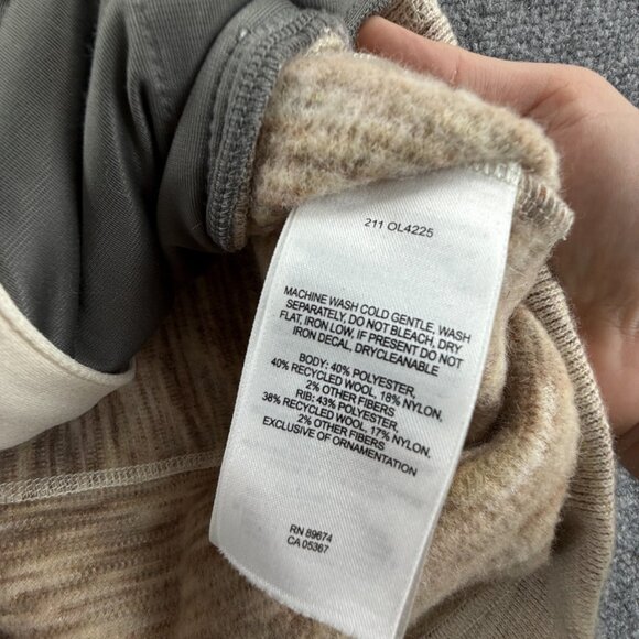 Mountain Hardwear Jacket Women Beige Full Zip Hooded Medium Wool Blend Pockets - Picture 10 of 13